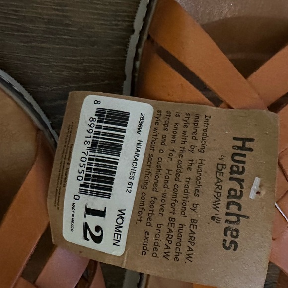 Bearpaw Leah Women's Huarache Sport Leather Sandal Artisan Orange Size 12 - Picture 4 of 9